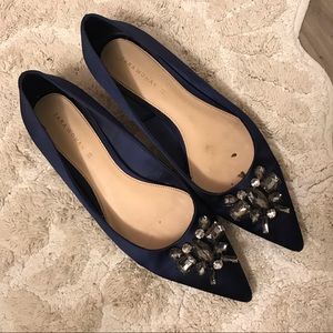 Zara Flats - navy silk